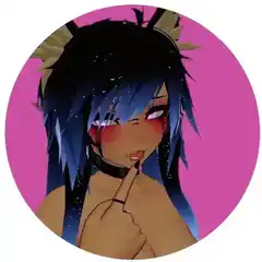 Anime girl with starry hair winking