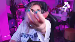 Woman reaching hand towards camera