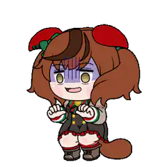 chibi girl with red hair buns