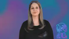 Woman signing hello in ASL