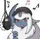 Meloetta singing into a microphone