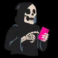 Grim Reaper checking zero emails