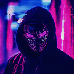 glitchy spiderman mask