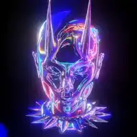 Neon metallic devil head