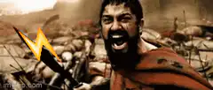 300 Leonidas lightning bolt