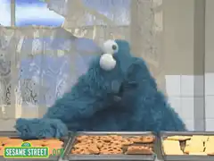 Cookie Monster eating cookies