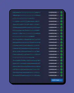 Bitcoin wallet showing many transactions