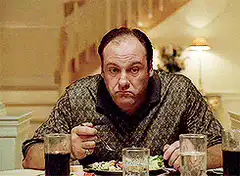 James Gandolfini as Tony Soprane eating