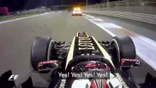 F1 car chasing safety car