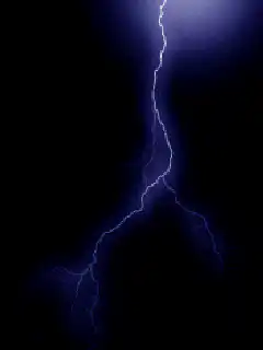 Blue lightning bolt flashes and fades