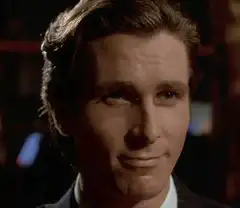 Christian Bale smirking