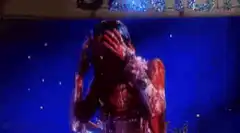 bloody woman screaming in horror