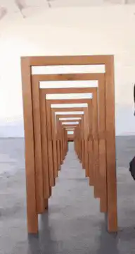 Infinite wooden chair illusion