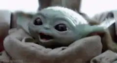 Baby Yoda laughing