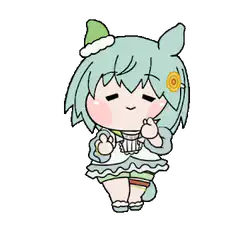 chibi girl dancing happily