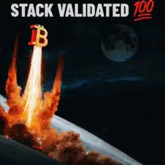 Bitcoin rocket launching into space