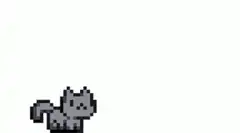 pixel cat falling and landing