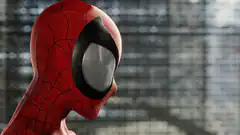 Spider-Man looking out window