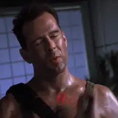 Bruce Willis blowing bubbles