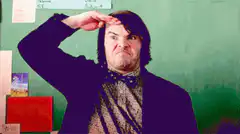 Jack Black salutes and puts hand on heart