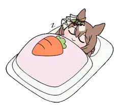 sleeping anime girl with carrot