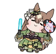 Chibi horse girl with lightsaber and mirror
