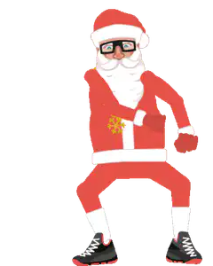 Santa Claus dancing with sunglasses