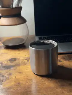 Steam rising from hot coffee