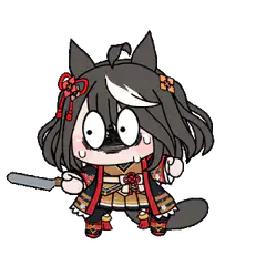 Chibi wolf girl with knife