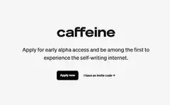 Caffeine app invite code page
