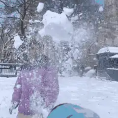 Person getting hit by a snowball