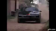 KITT jumps over construction workers
