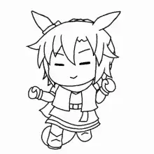 Chibi character dancing