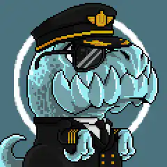 pixel art shark captain