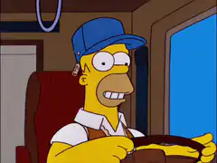 Homer Simpson driving truck