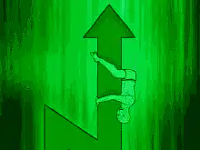 Matrix man climbing arrow
