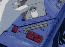 Hand inserting data cards into machines