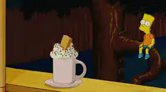 Duffman makes hot chocolate for Bart