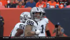 Oakland Raiders player celebrating