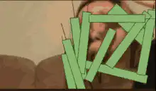 Woman with green bars over face