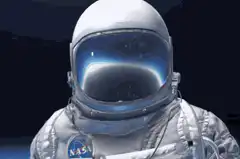 Astronaut dancing in space