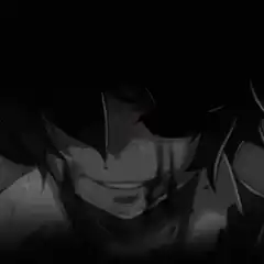 anime character glitching with heart eye