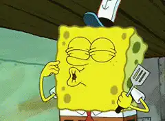 SpongeBob winks and smiles with a heart
