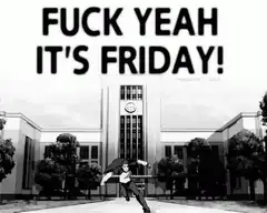 Anime Guy Celebrates Friday