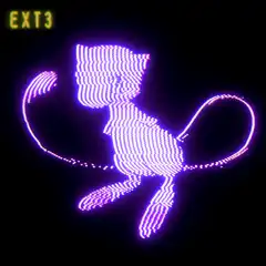 Neon purple cat outline