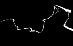 white line drawing on black background