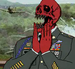 Red skull general praying