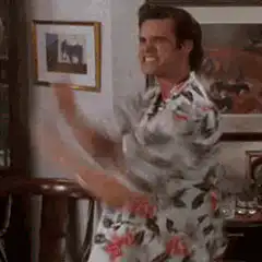 Jim Halpert dancing in Hawaiian shirt