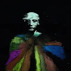 Glitchy colorful portrait