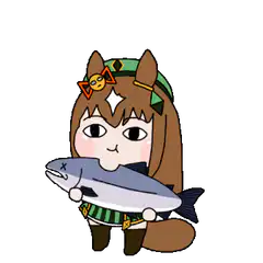Horse Girl Holding a Dead Fish